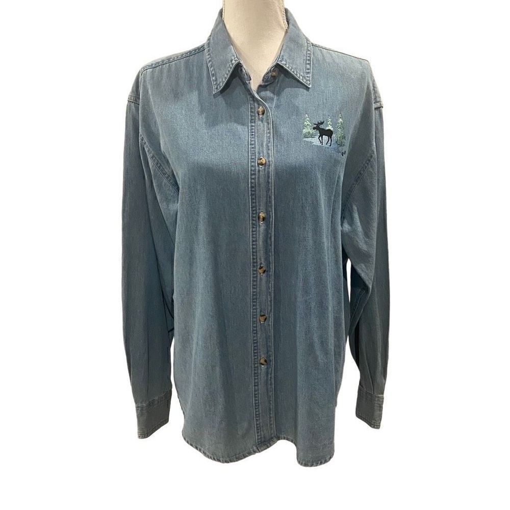 Outrageous Sports Button Down Denim Shirt